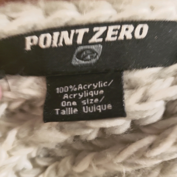 Point Zero Scarf Snood Silver White Dark Blue Chunky Knit Super Soft Cozy Fall - Picture 3 of 4